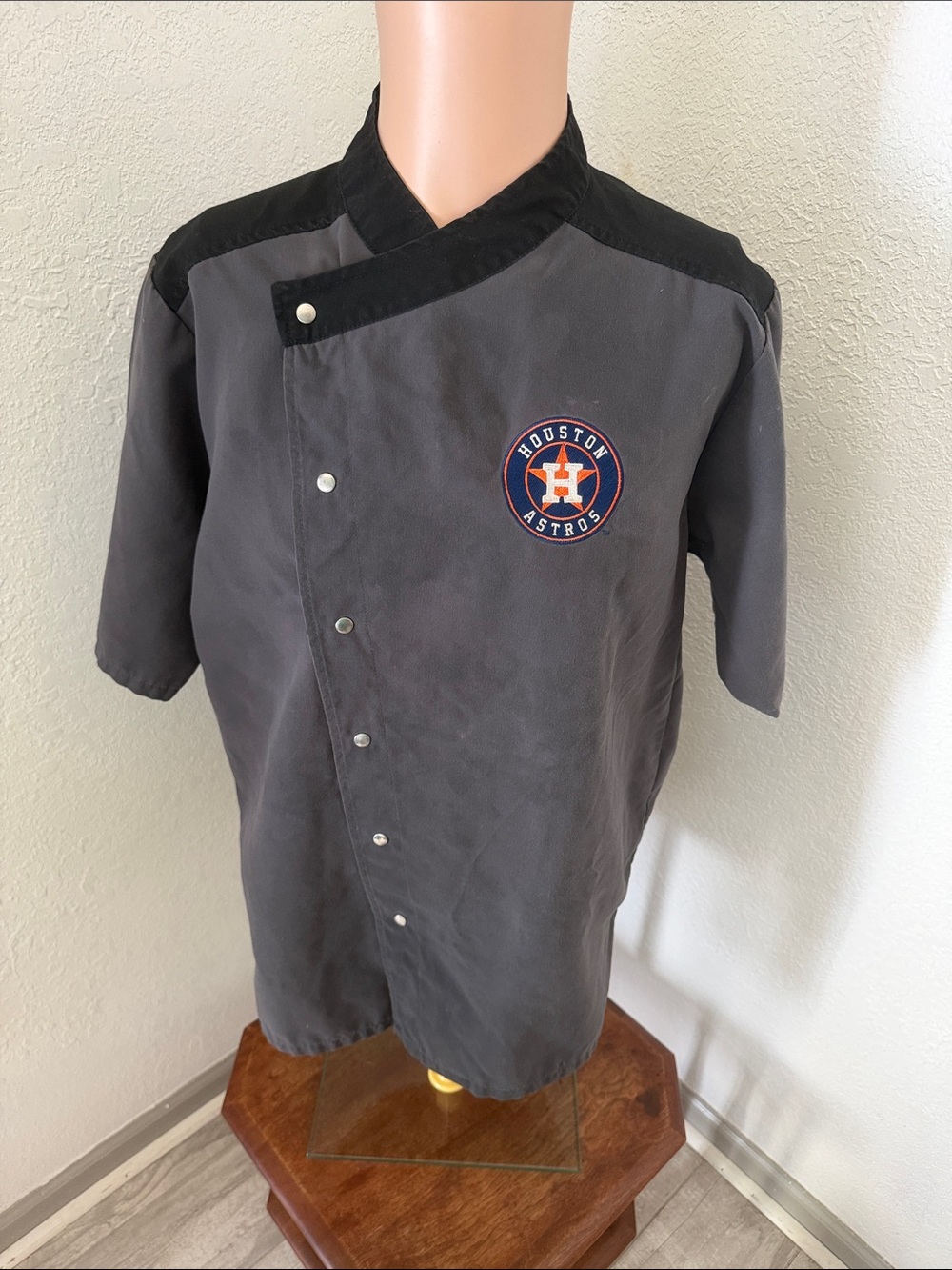 Gray MLB Houston Astros Chef-Style Short-Sleeve Shirt